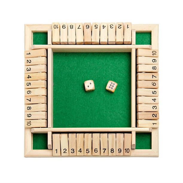Traditional Shut the Box Wooden Board Number Drinking Dice Toy Entertainment